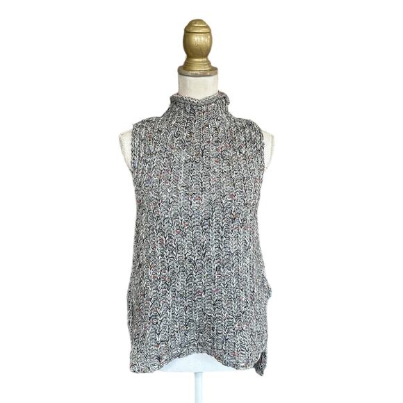 Anthro Moth Joelle Chunky Knit Sleeveless Tunic Sweater - Grey Marl - XS - Picture 4 of 9